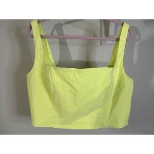 NWT MAEVE Lime Citron Green Crop Tank Top XL NEW Anthropologie
